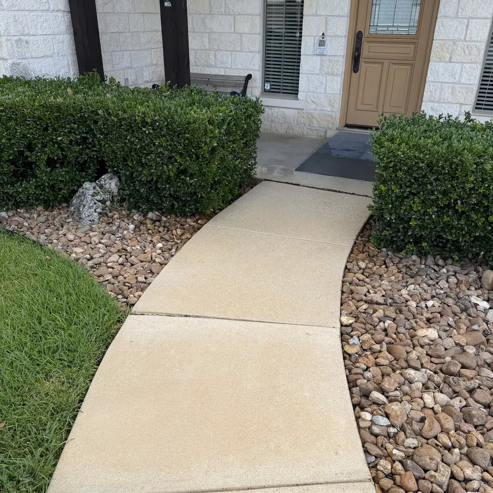 Same front walkway clean and bright after professional pressure washing